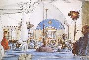 Carl Larsson At Church painting